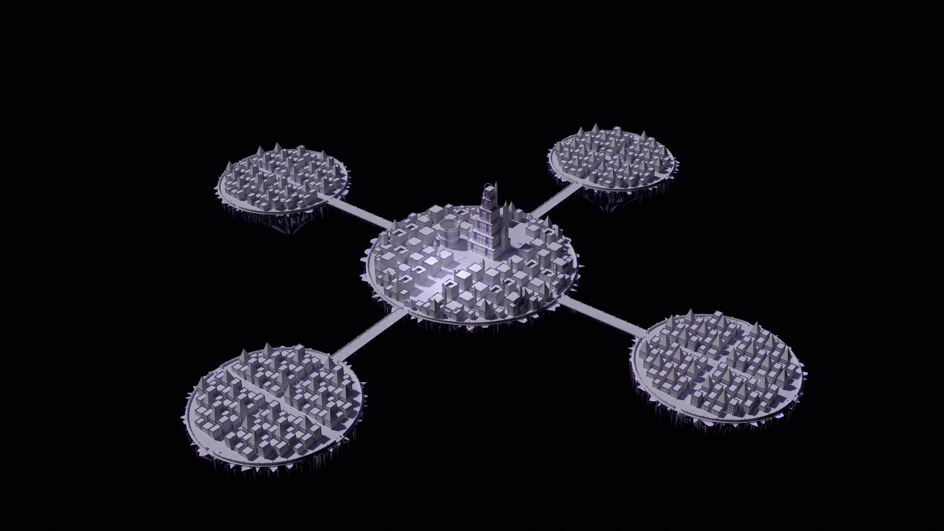 Crystal Palace, five floating platforms